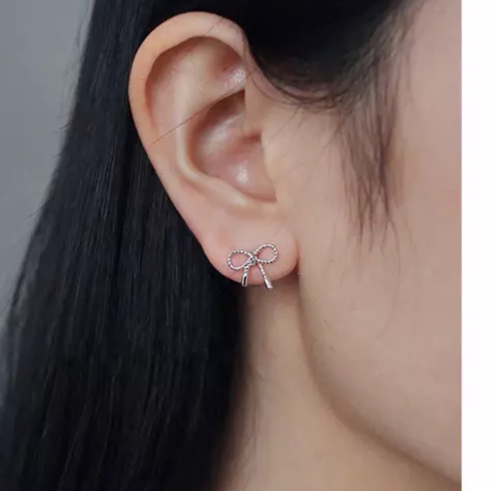 Sterling Silver Stud Earrings - Picture 4 of 4